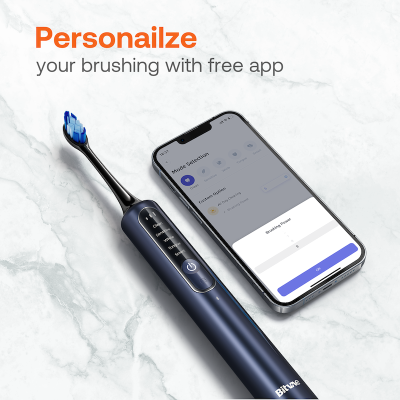 Bitvae S3 Smart Sonic Electric Toothbrush, 180-Day Battery Life, Travel Case