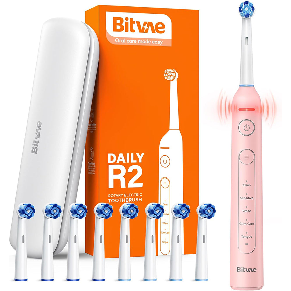 Bitvae R2 Rotating Electric Toothbrush, with 8 Brush Heads, ADA Accepted