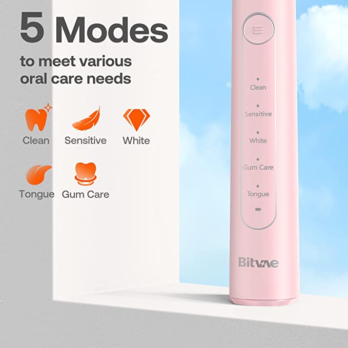 Bitvae R2 Rotating Electric Toothbrush, with 8 Brush Heads, ADA Accepted