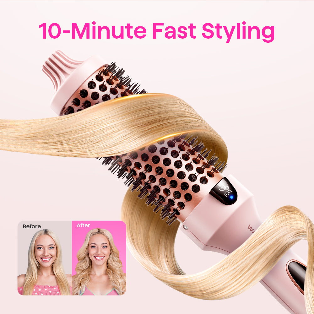 Wavytalk Blowout Boost Thermal Brush,1.5 inch Heated Round Brush for Blowout Look