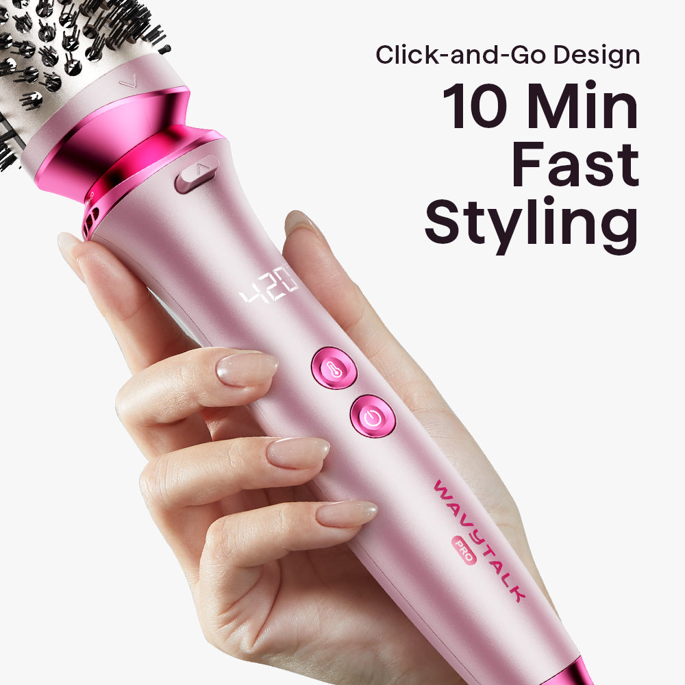 Wavytalk Heatwave Pro 5 in 1 Curling Iron, with Brush and 4 Interchangeable Ceramic Wand