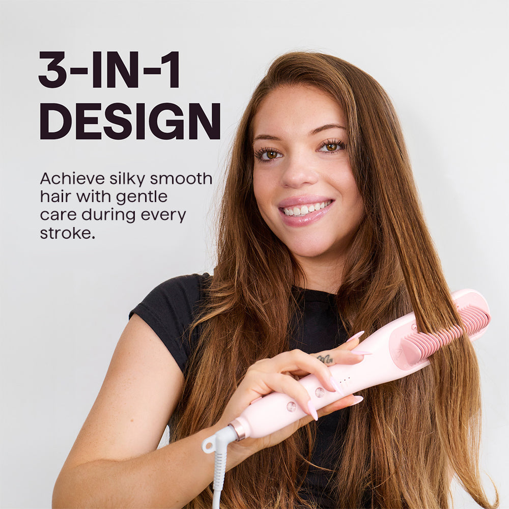 Wavytalk Steamline Pro Hair Straightener Brush, 3 in 1 Straightening Brush