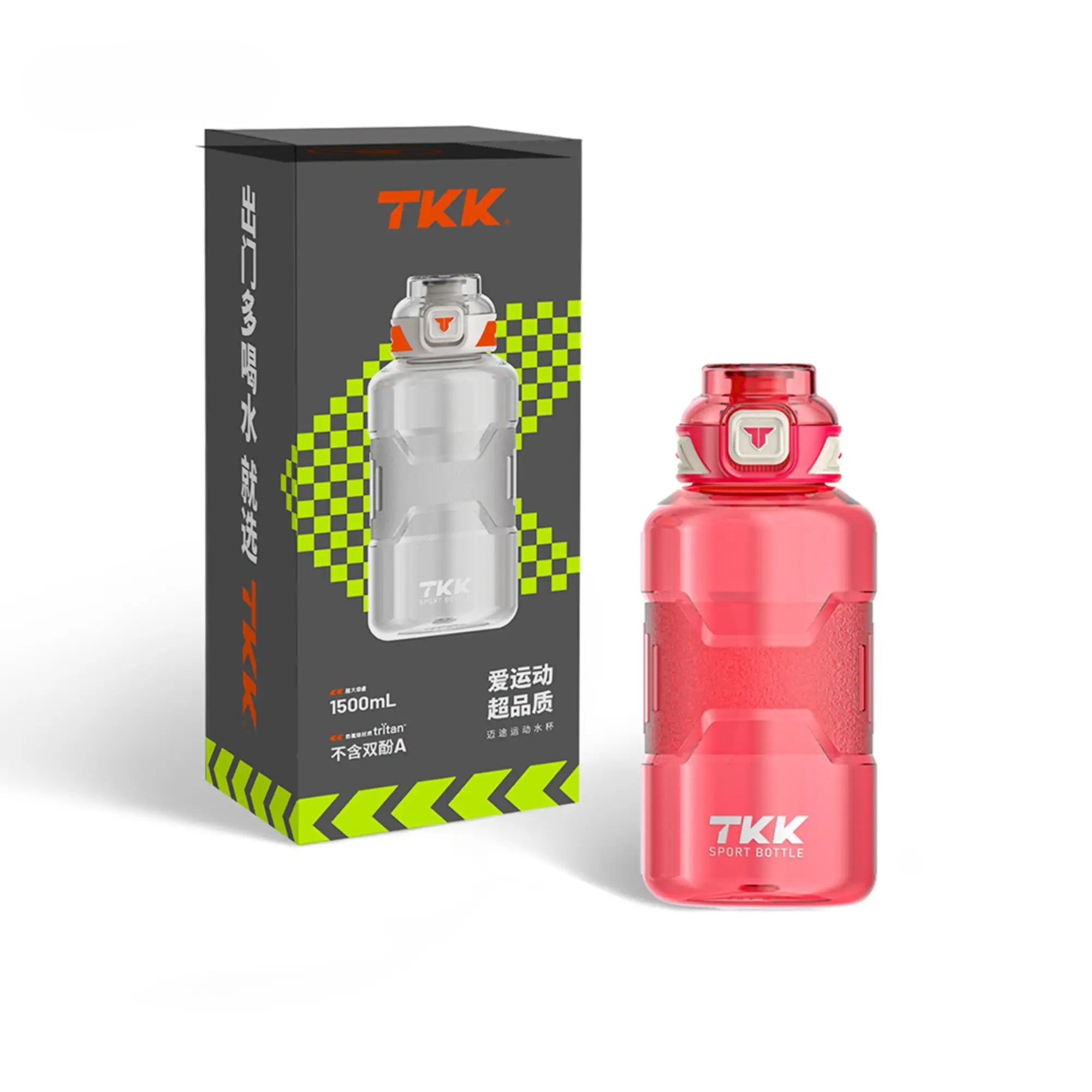 TKK 1500ml Fashionable Tritan Water Bottle, Jug with Straw, Dishwasher Safe BPA Free, for Sport, Daily Use, Outdoor