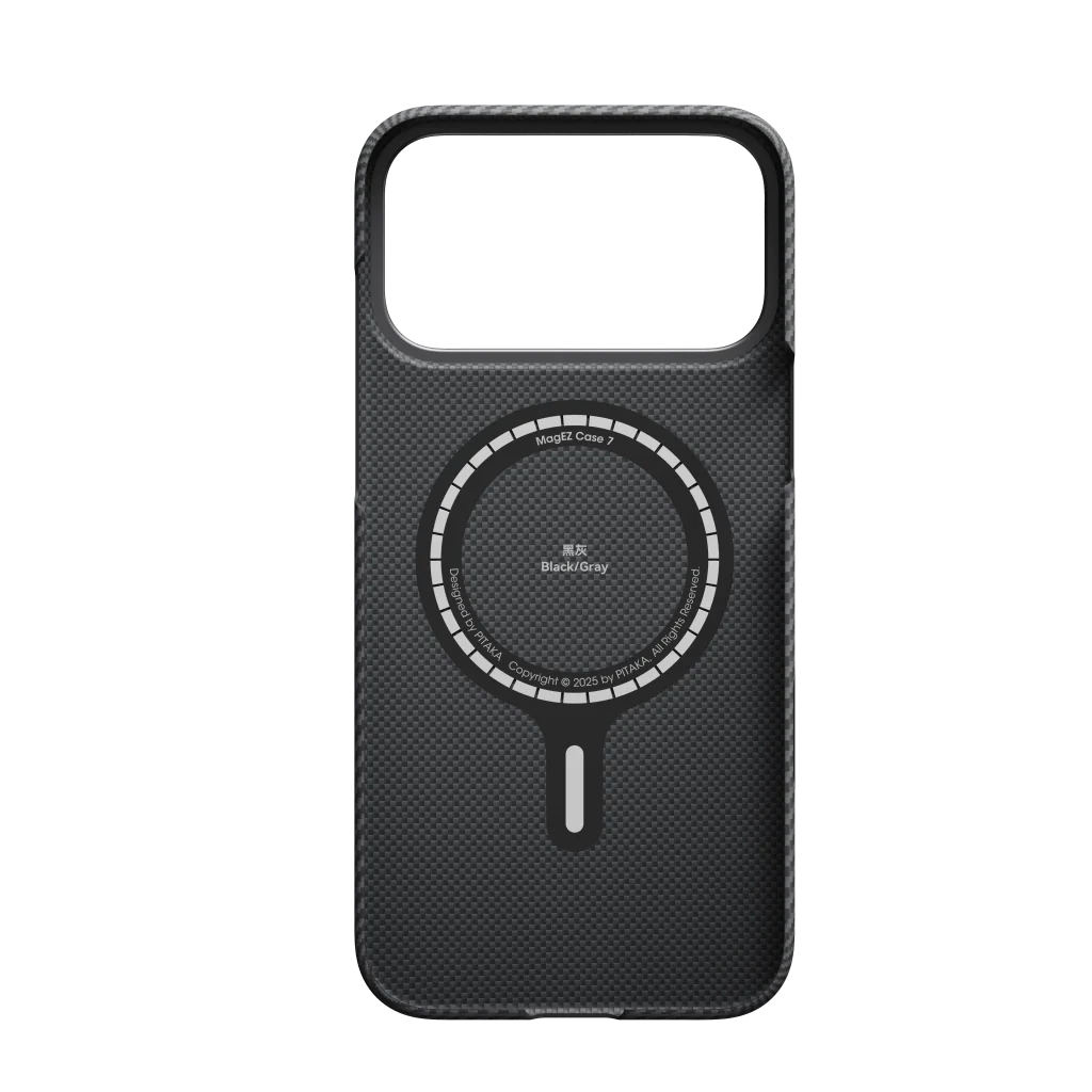 PITAKA Ultra-Slim Case for iPhone 17 Pro Max Black/Grey (PitaTap™)