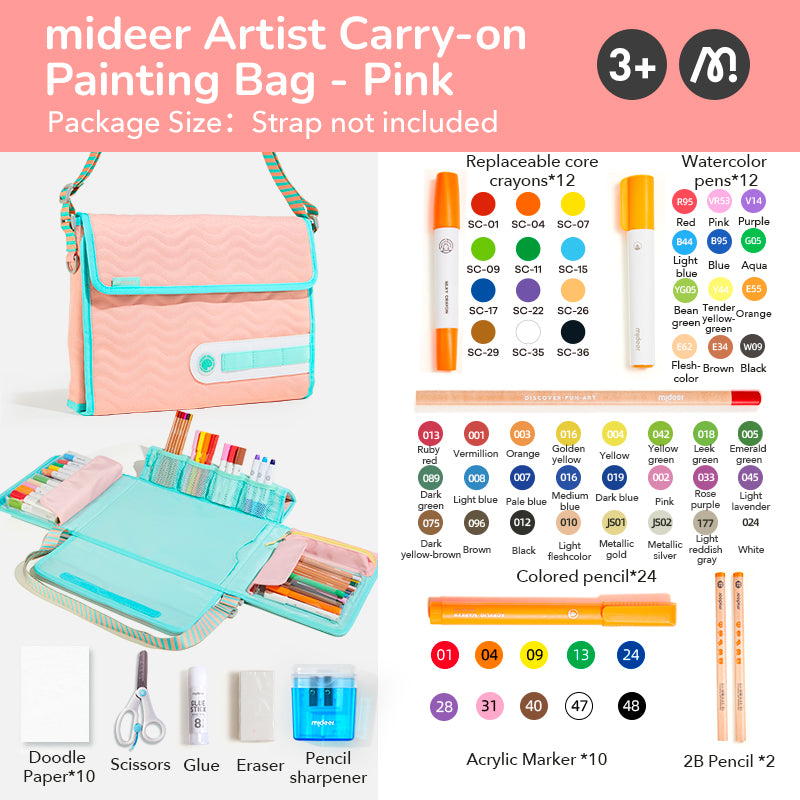 Mideer All In One Artist Carry on Kit Pink