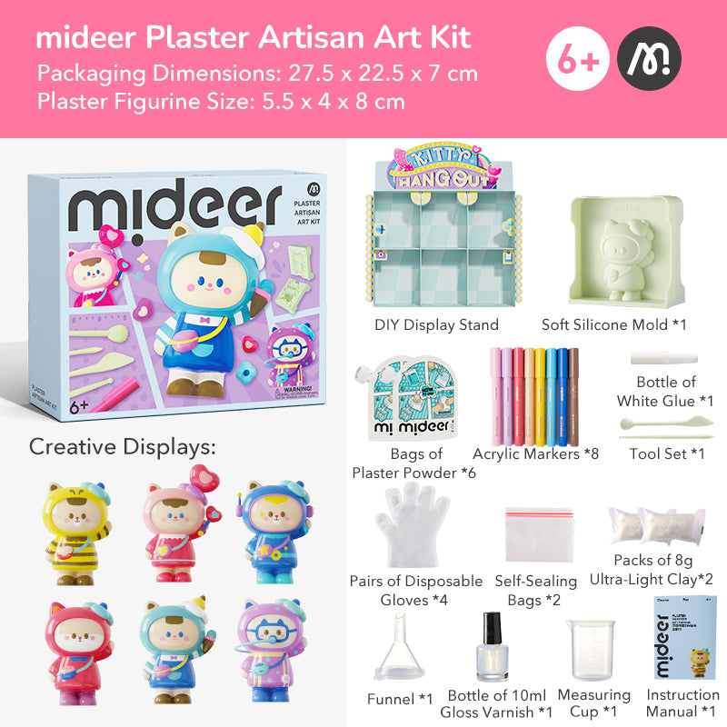 Mideer Plaster Artisan DIY Art Kit 28 Pcs