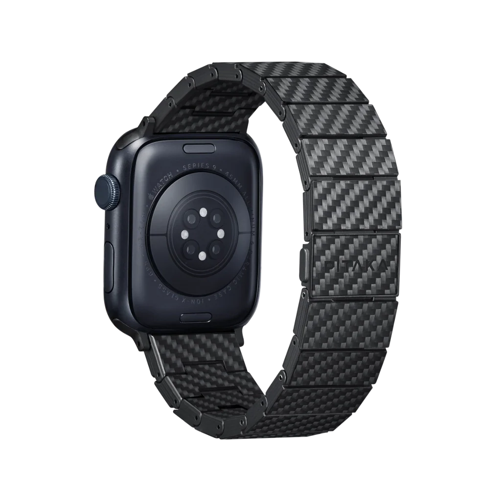 PITAKA Carbon Fiber Watch Band for Apple Watch Modern Black/Grey Twil)