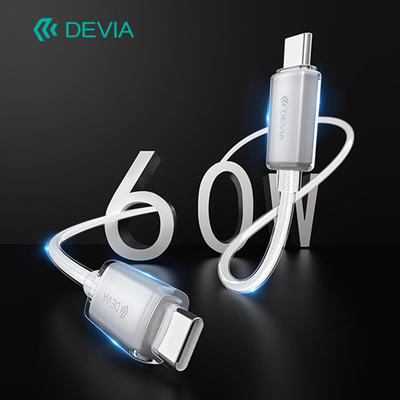 Devia Câble Rapide tressé Extreme Speed Series C vers C PD 60W (1.5M) Blanc