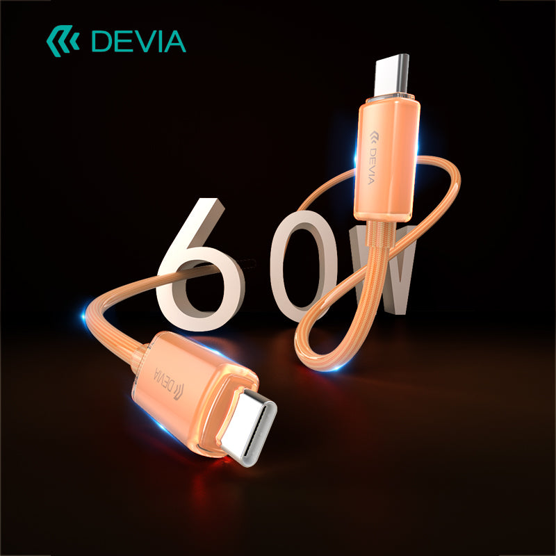 Devia Extreme Speed Series C To C PD 60W Woven Fast Cable (1.5M) Orange