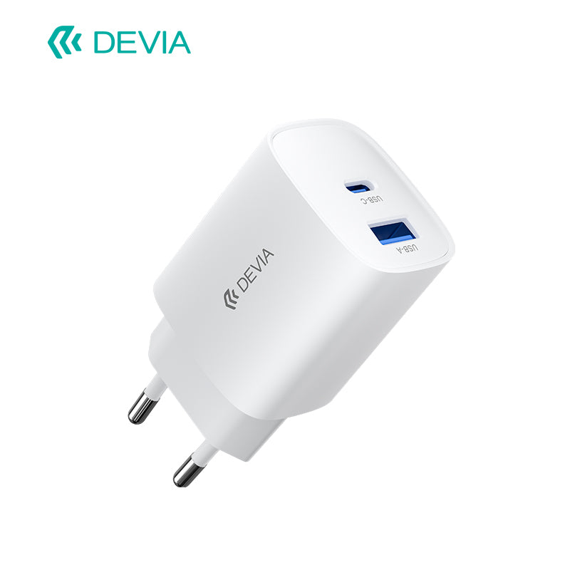 Devia Chargeur sans fil Ultra1 22W PD+QC+Watch 2 en 1 avec Adaptateur Secteur (EU) Blanc