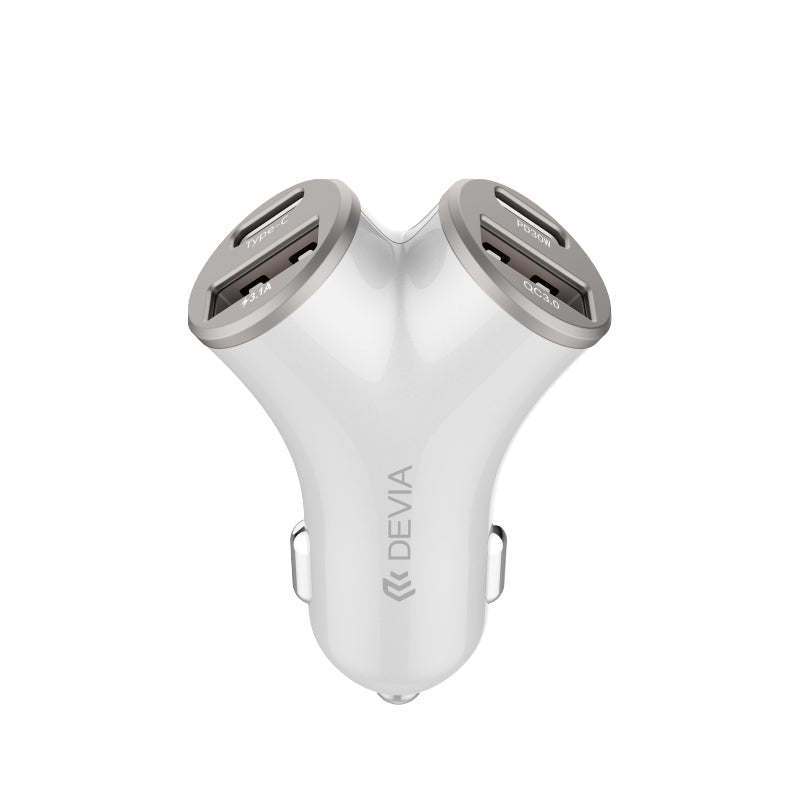 Devia Smart Series 2A+2C 48W Fast Car Charger Silver