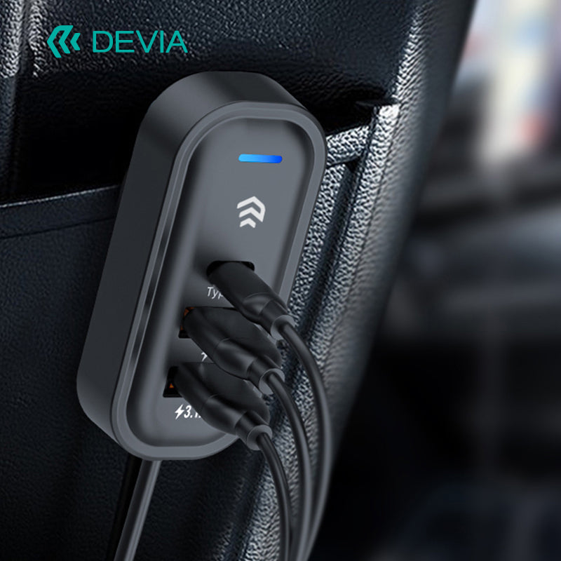 Devia Chargeur de Voiture Rapide entièrement compatible Pro1 3A+2C 45W