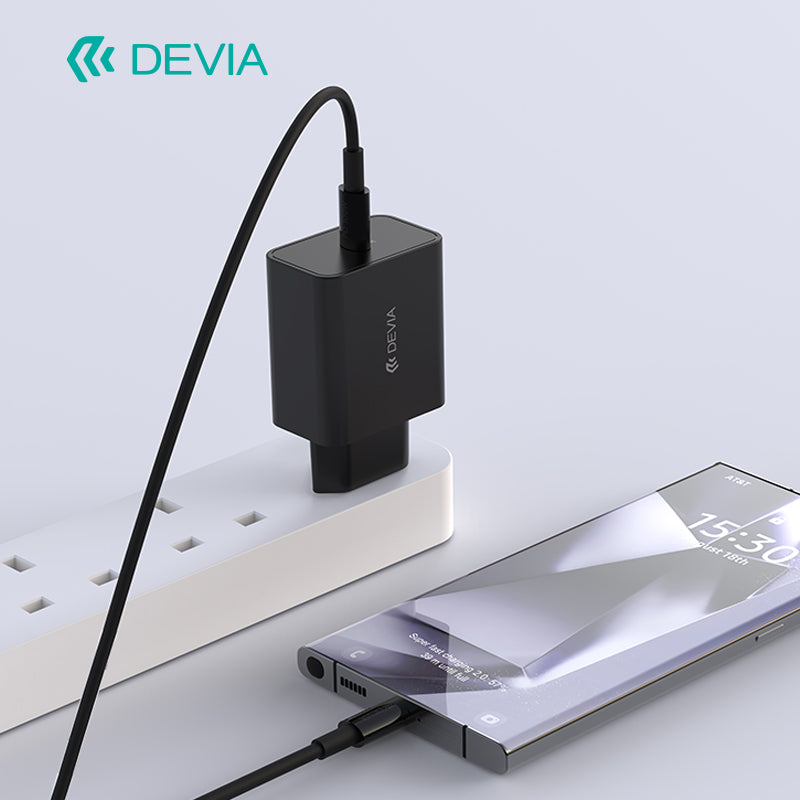 Devia Rocket Series Set 45W PD Quick Charger Adapter With C-C Cable (EU) Black