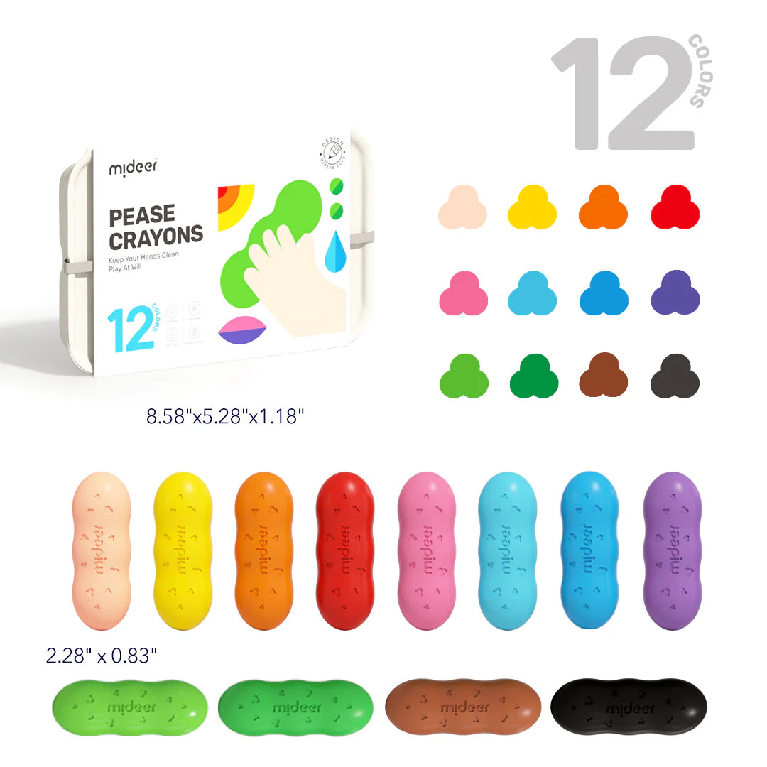 Mideer Pease Crayons 12 Colors