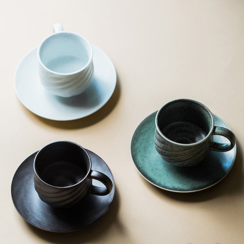 Set of 3 Premium Ceramic Coffee & Tea Mug with Saucer