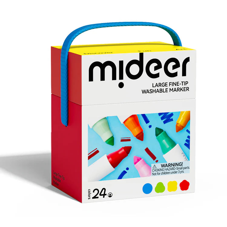 Mideer Large Fine-Tip Washable Marker 24 Colors