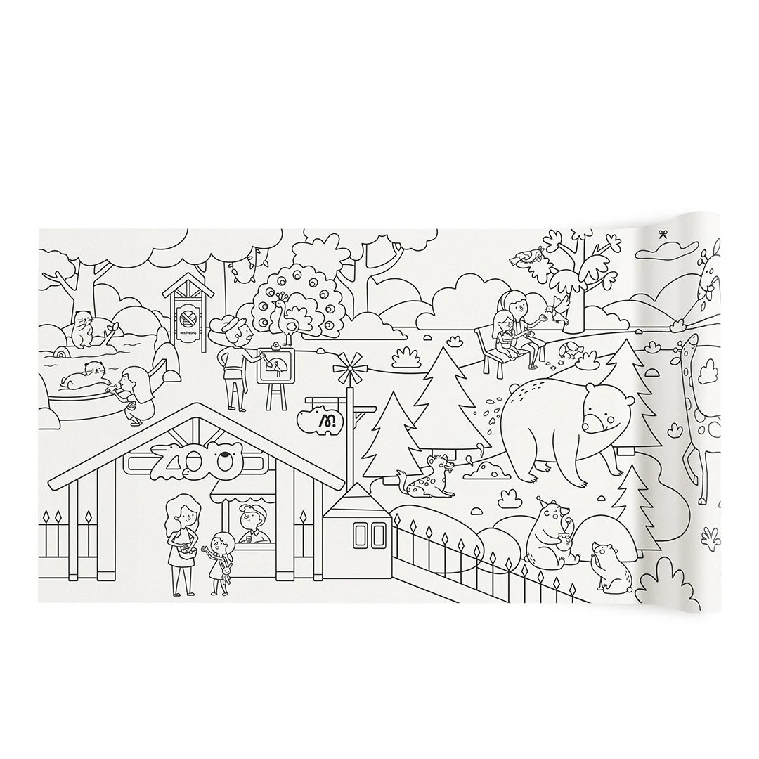 Mideer 4 Meters Adhesive Coloring Scroll: The Magic Zoo
