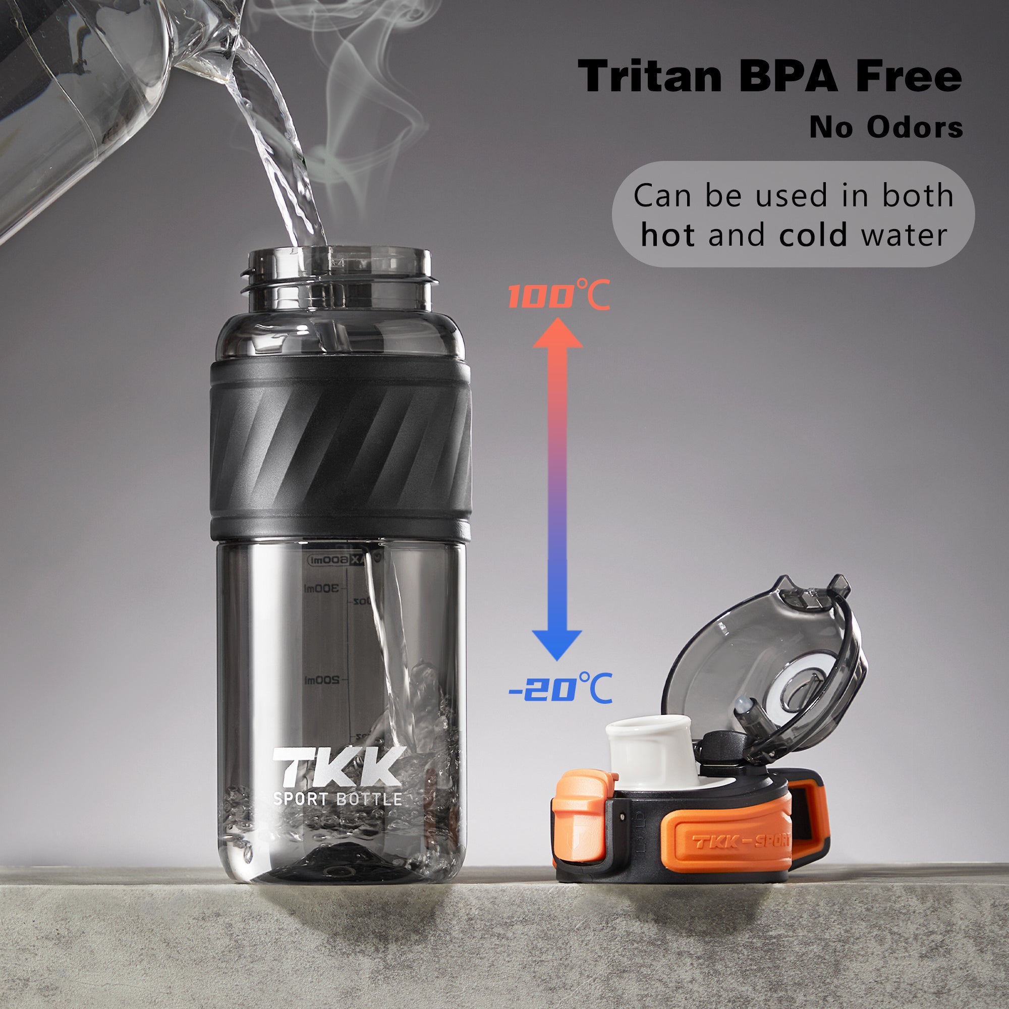 TKK 600ml Safe BPA Free Tritan Leak Proof, Lockable Pop Open Lid Water Bottle