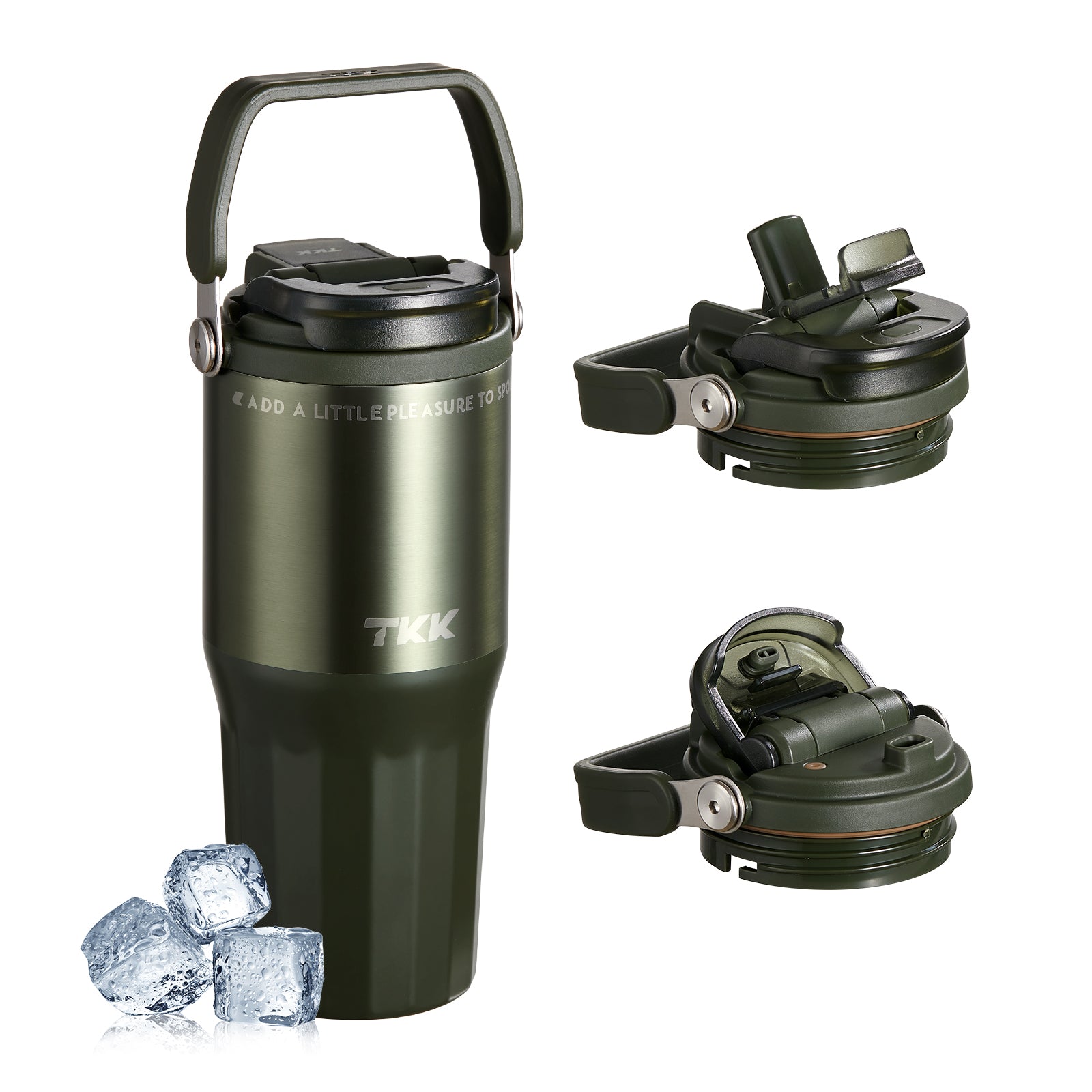 TKK Premium Leakproof Vaccum Bottle Ceramic Coated Tumbler with Straw Lid, 700ml Stainless Steel