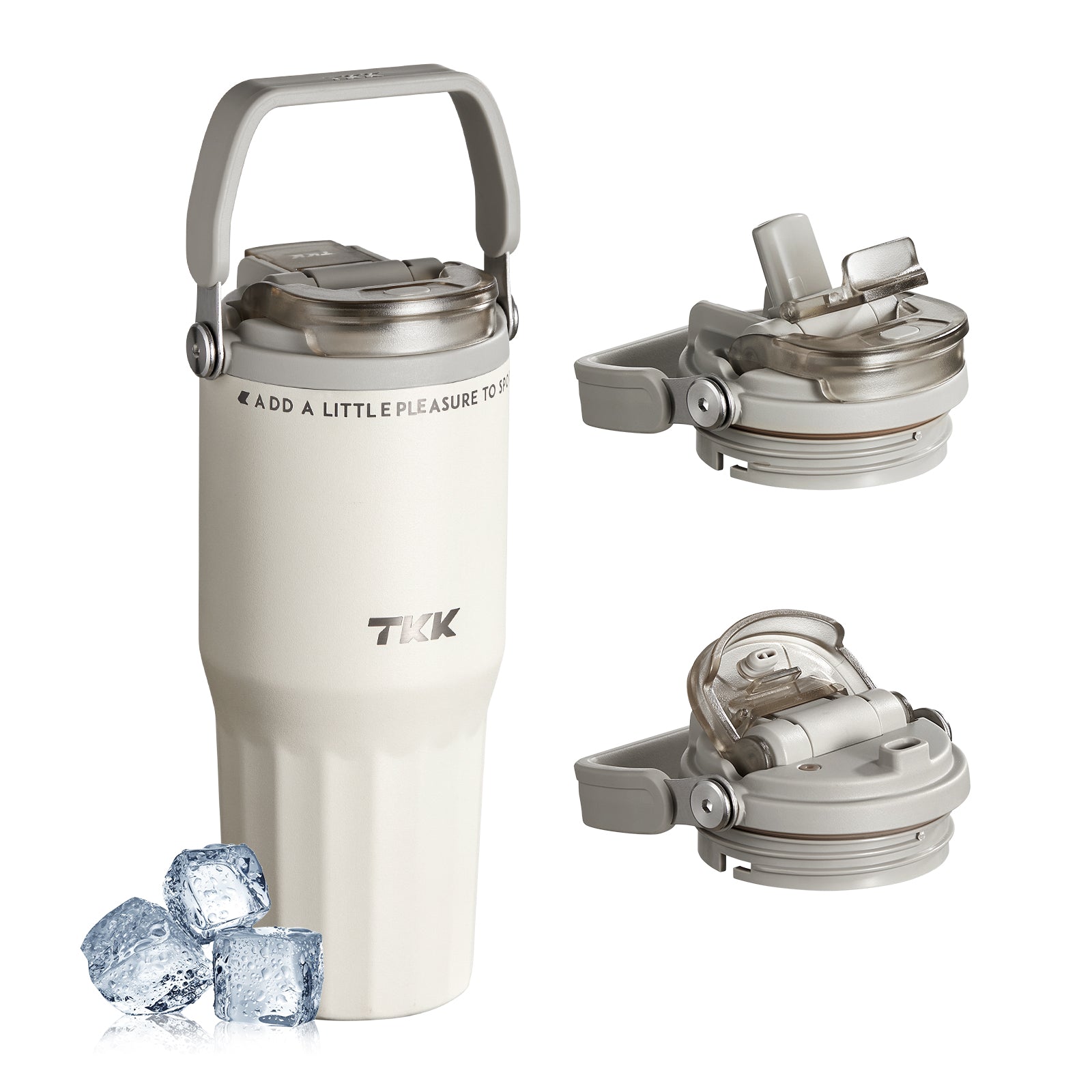 TKK Premium Leakproof Vaccum Bottle Ceramic Coated Tumbler with Straw Lid, 700ml Stainless Steel