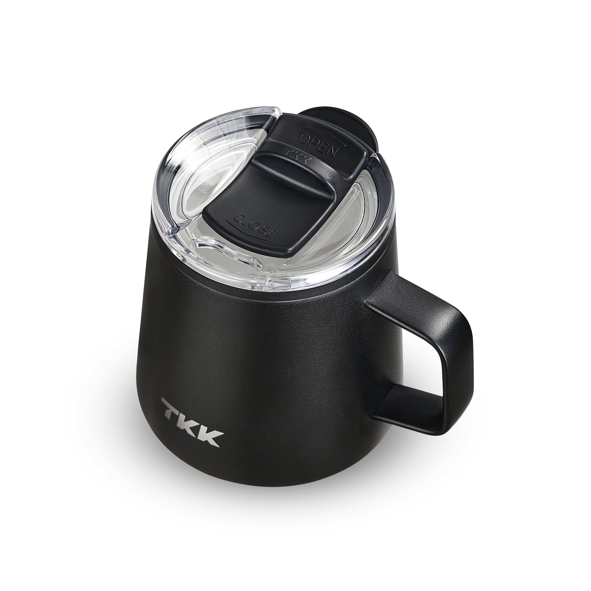 TKK 350ml Insulated Premium Coffee Mug with Ceramic Handle Coating, Detachable Slider Lid, Inner Liner Mug with Lid 316 Stainless Steel