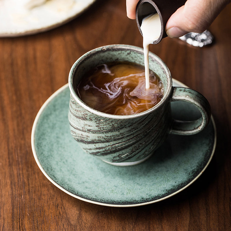 Set of 3 Premium Ceramic Coffee & Tea Mug with Saucer