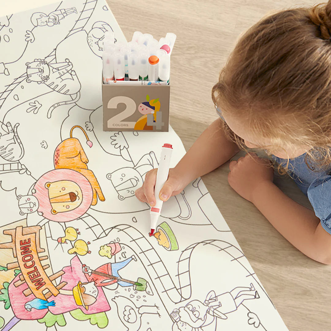 Mideer 4 Meters Adhesive Coloring Scroll: The Magic Zoo