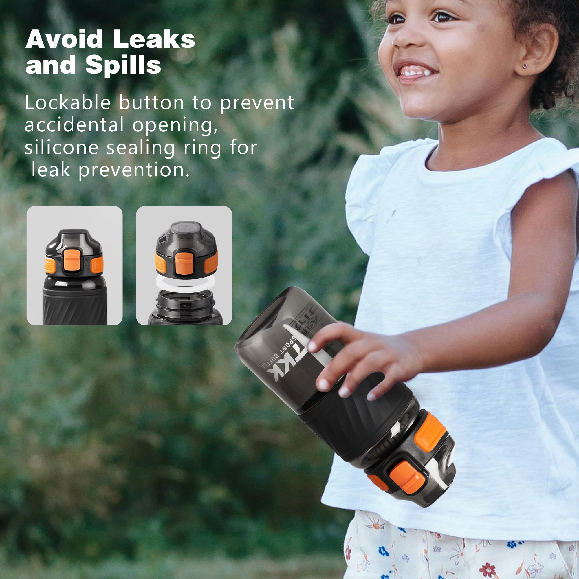TKK 500ml Safe BPA Free Tritan Leak Proof, Lockable Pop Open Lid Water Bottle