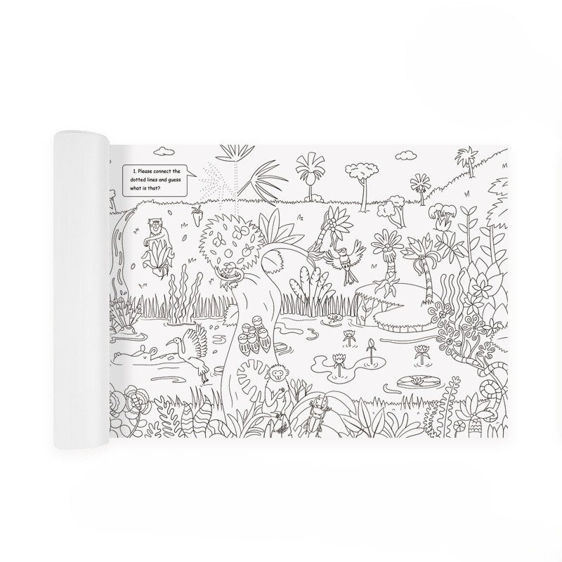 MiDeer 10 Meters Giant Coloring Scroll: Jungle