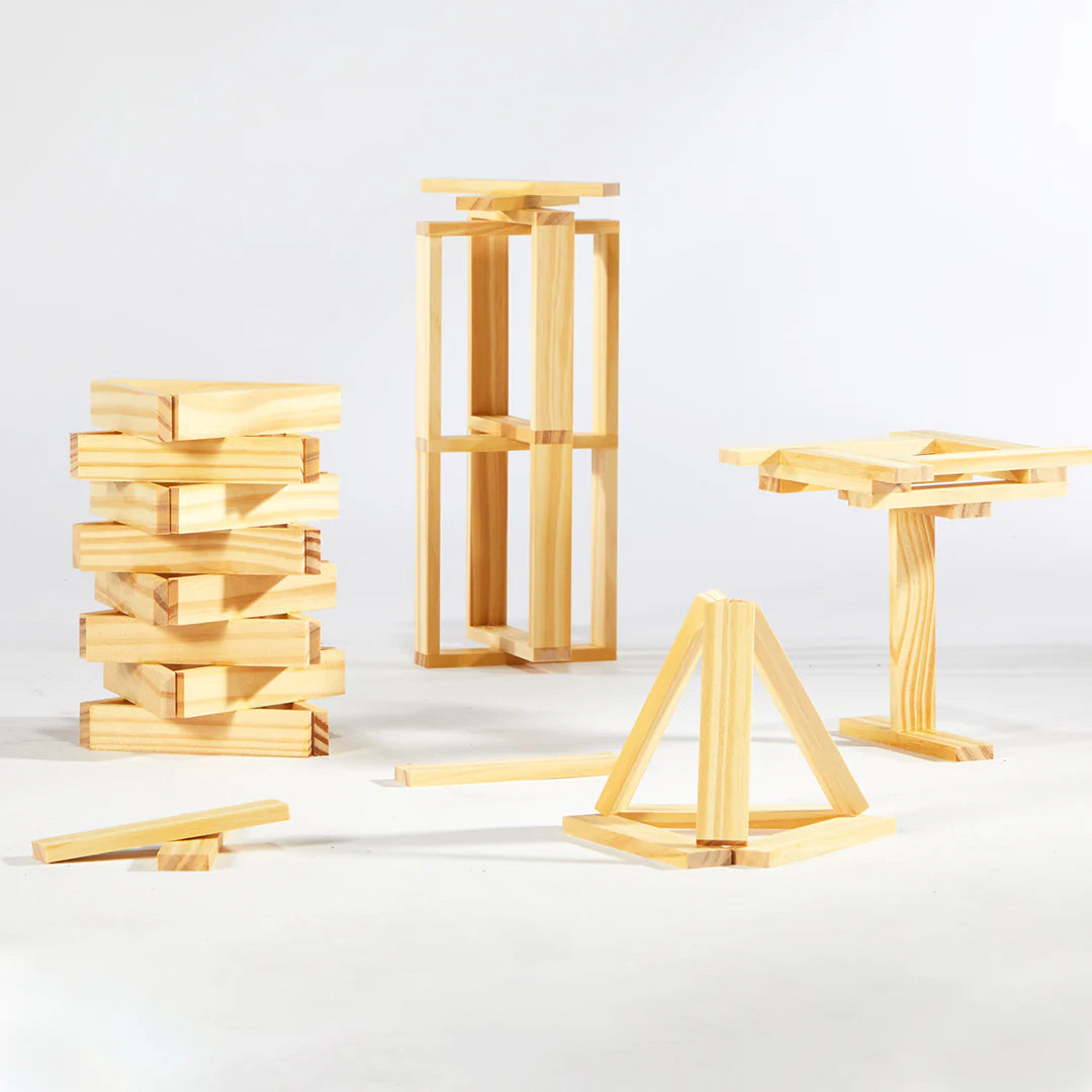 Mideer Archimedes Wooden Building Blocks: Natural Wood 50pcs