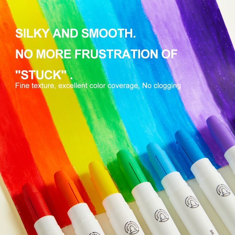 MiDeer Silky Quick-Dry Crayons Colorful Bucket 36 Colors