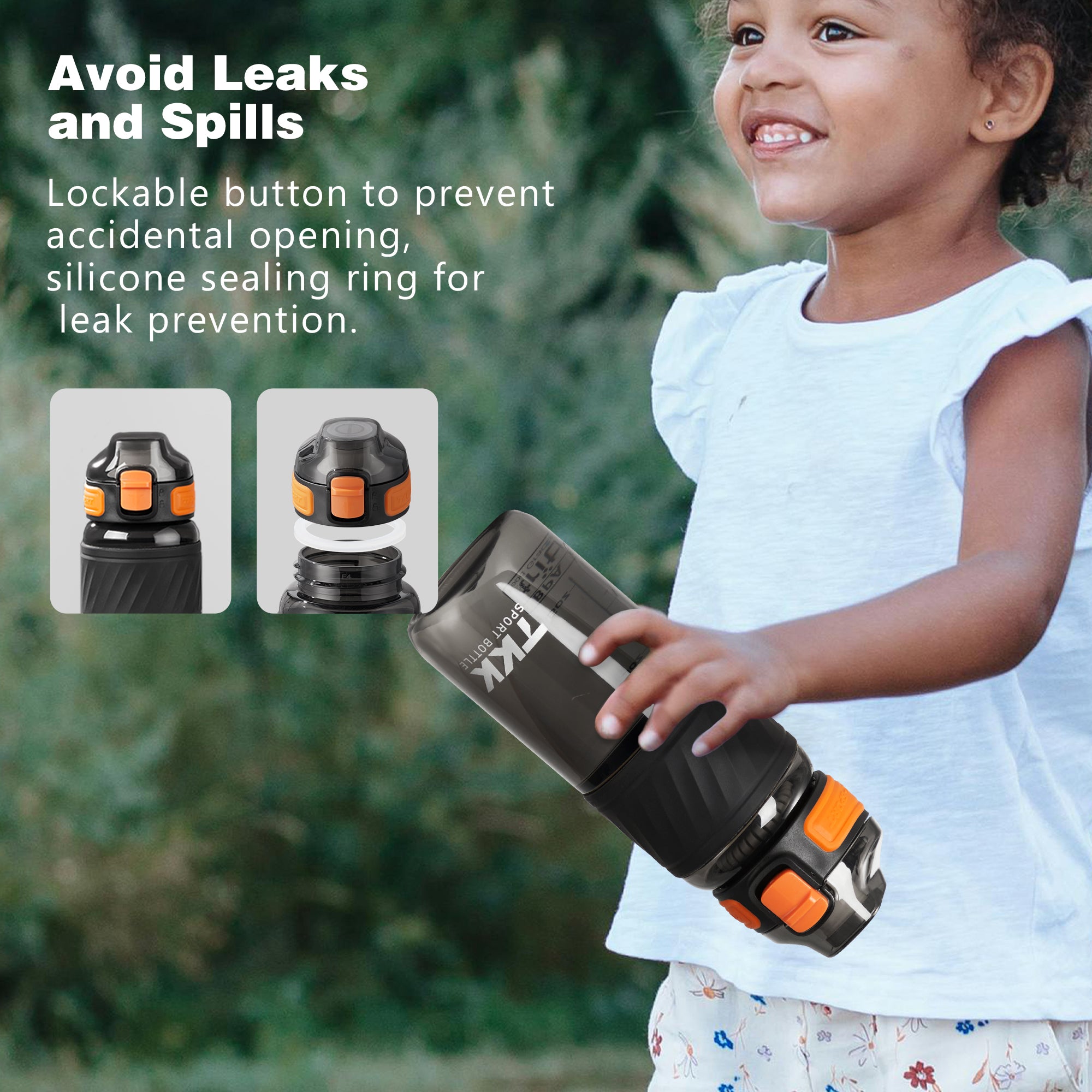 TKK 600ml Safe BPA Free Tritan Leak Proof, Lockable Pop Open Lid Water Bottle