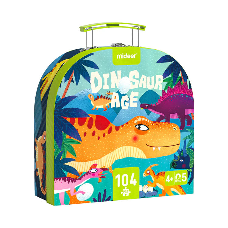 Mideer Portable Puzzle Box: Dinosaur Age 104P