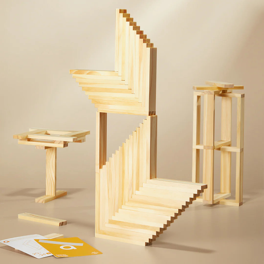 Mideer Archimedes Wooden Building Blocks: Natural Wood 50pcs