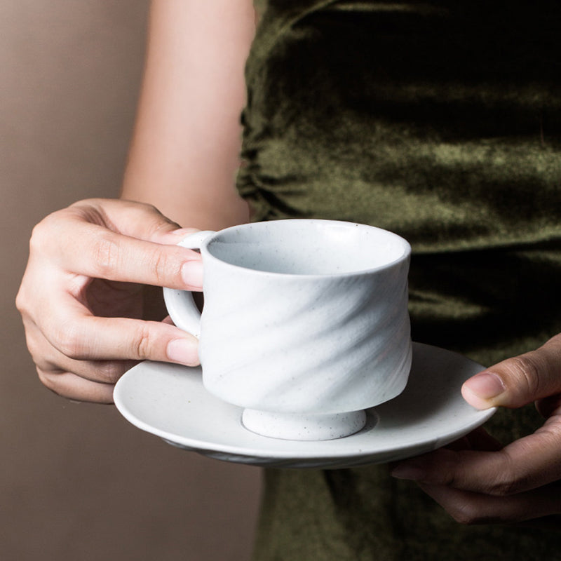 Set of 3 Premium Ceramic Coffee & Tea Mug with Saucer