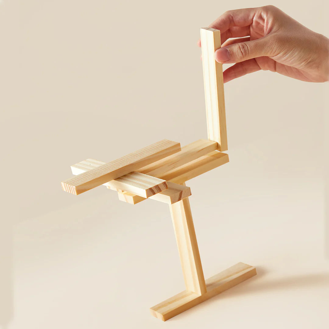 Mideer Archimedes Wooden Building Blocks: Natural Wood 50pcs