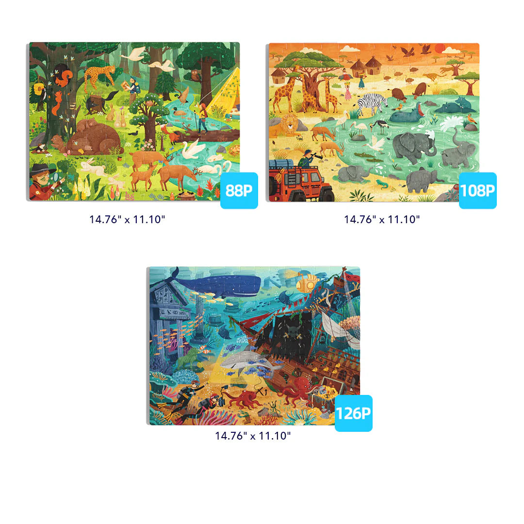Mideer Level Up! Puzzles with Storage Bag - Level 5: Wonderful Adventure 88P-126P