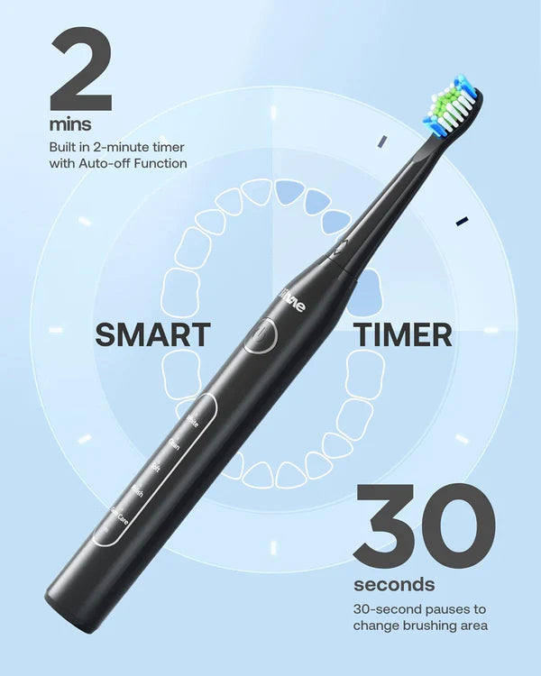 Bitvae D2 Bundle 2 Pack Electric Toothbrush Black & Pink, Ultrasonic with 8 Brush Heads, ADA Accepted