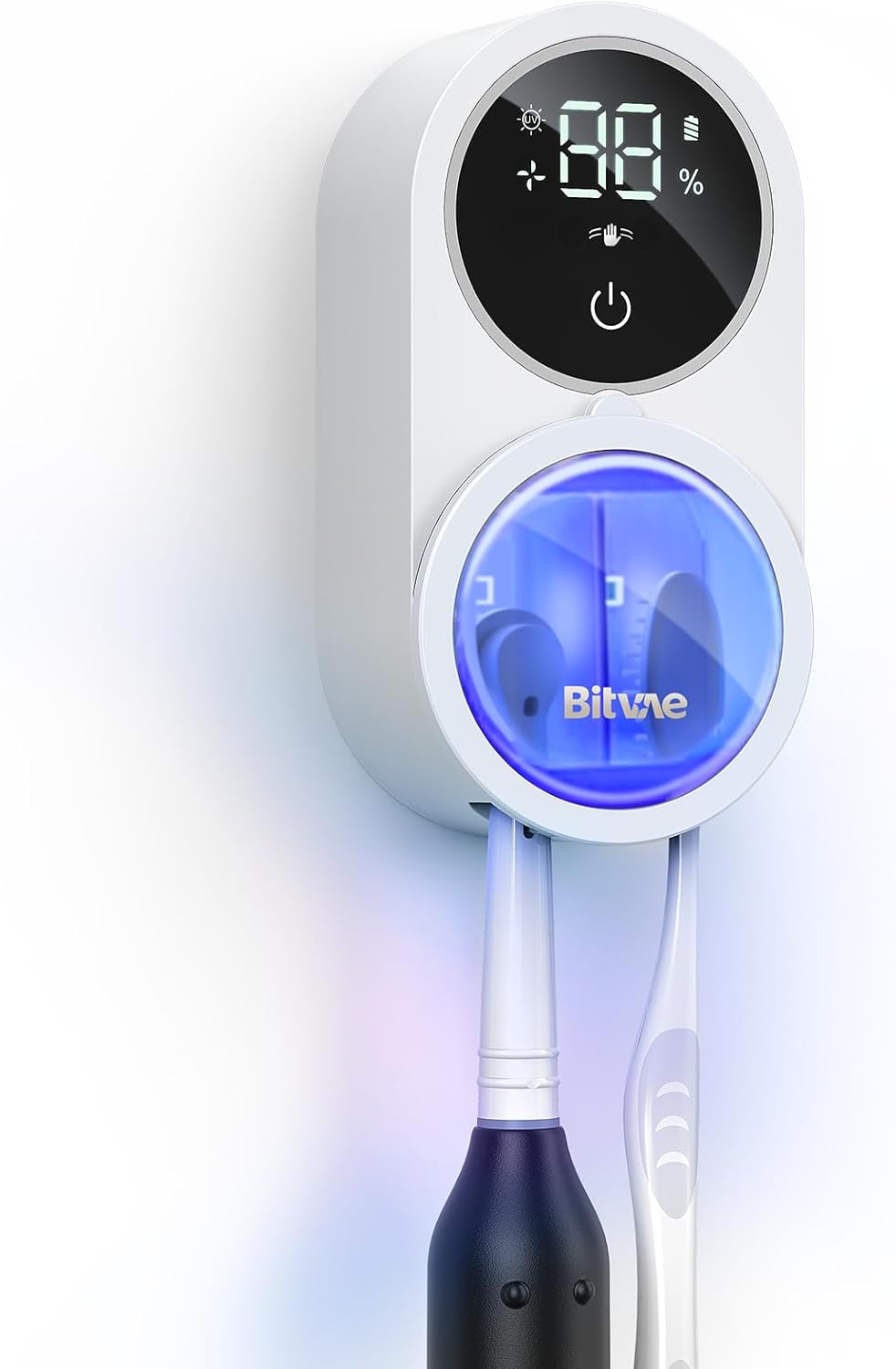 Bitvae UV Toothbrush Cleaner & Toothbrush Holder, LED Smart Screen