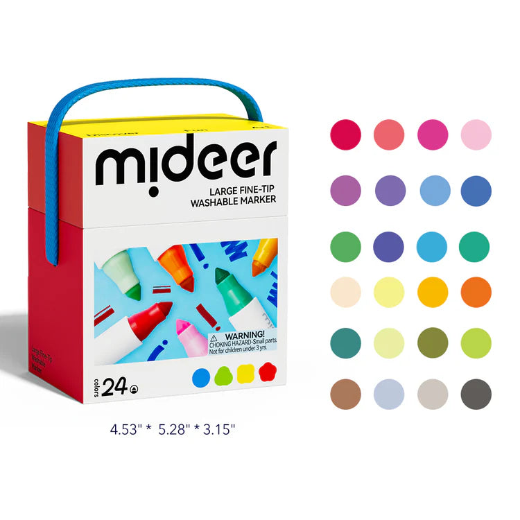Mideer Large Fine-Tip Washable Marker 24 Colors