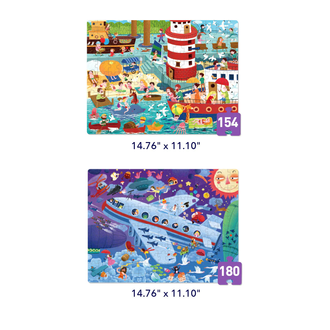 Mideer Level Up! Puzzles with Storage Bag - Level 6: Relaxing Holiday 154P-180P
