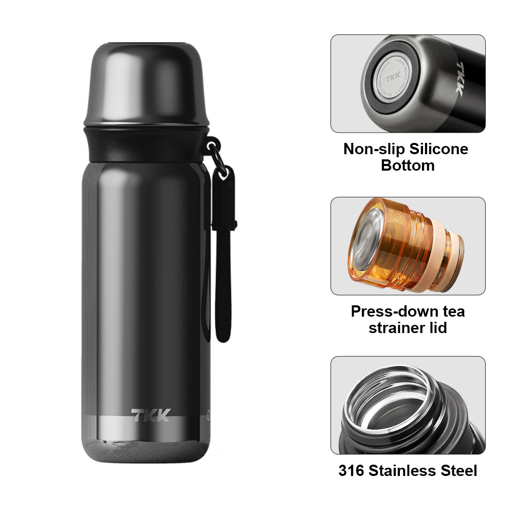 TKK Premium Thermos, Leakproof Vaccum Water Bottle 500ml Stainless Steel