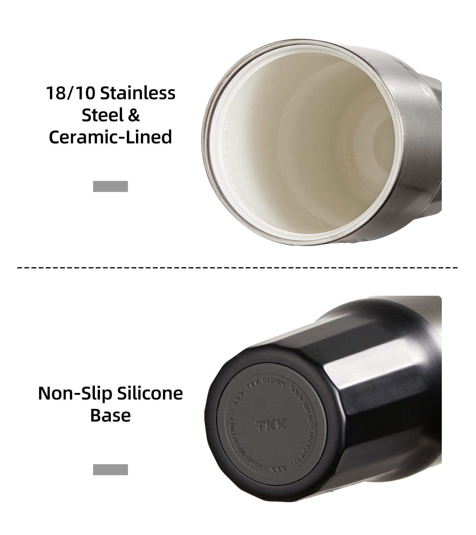 TKK Premium Leakproof Vaccum Bottle Ceramic Coated Tumbler with Straw Lid, 700ml Stainless Steel