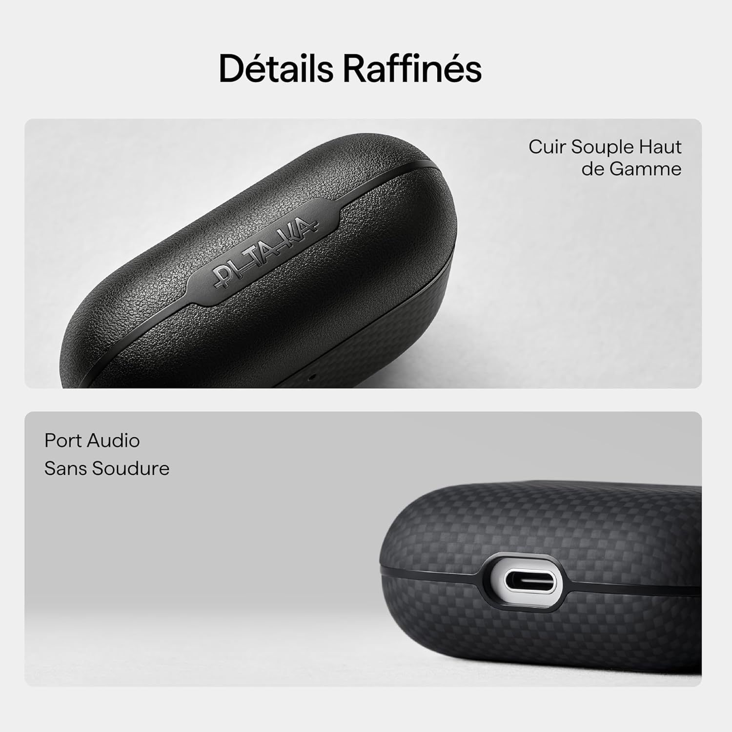 PITAKA Aramid Fiber Magnetic Case for AirPods Pro3 Black/Grey