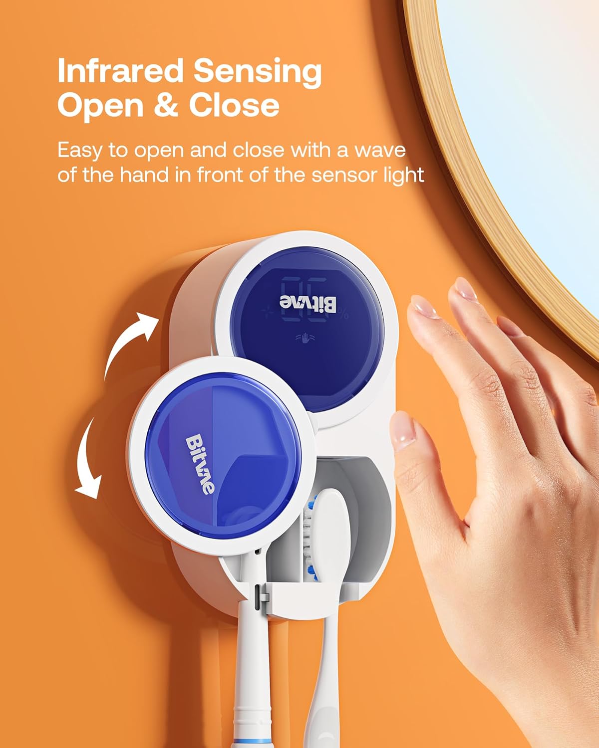 Bitvae UV Toothbrush Cleaner & Toothbrush Holder, LED Smart Screen