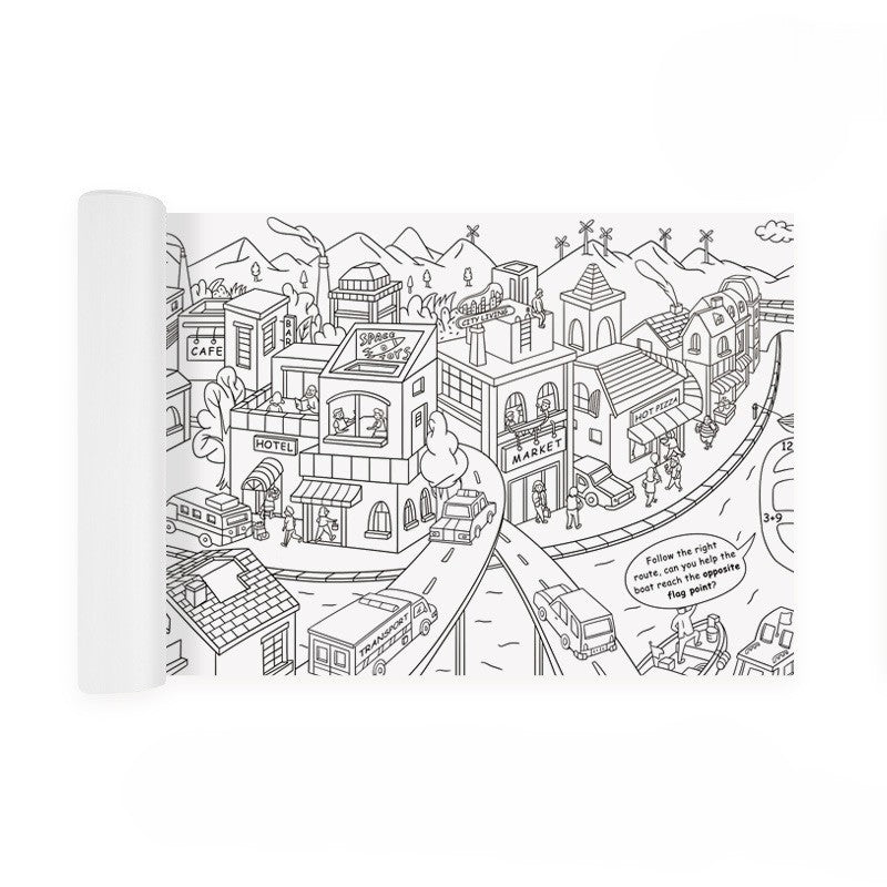 MiDeer 10 Meters Giant Coloring Scroll: City