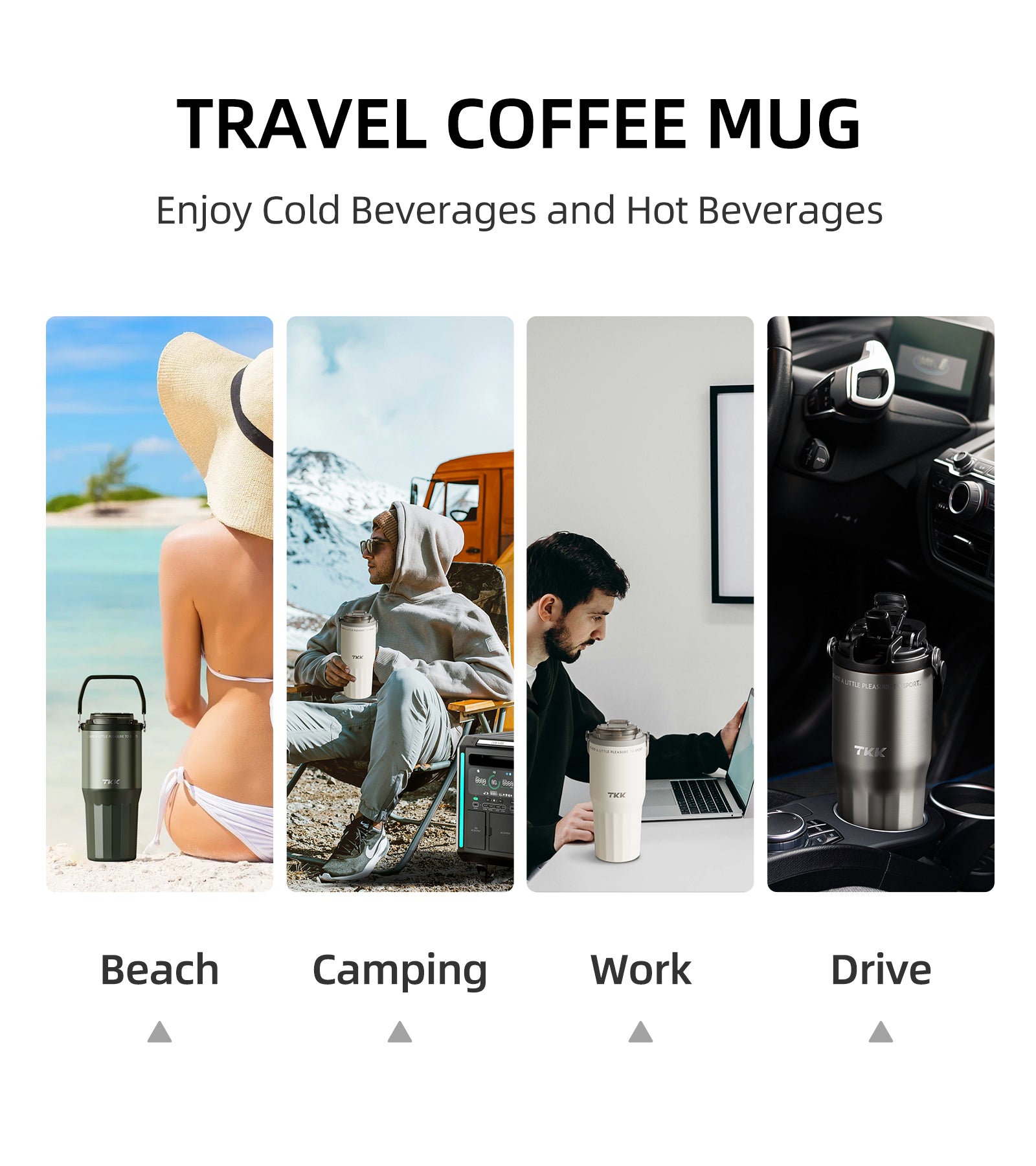 TKK Premium Leakproof Vaccum Bottle Ceramic Coated Tumbler with Straw Lid, 700ml Stainless Steel