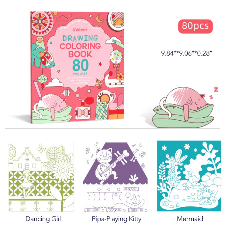 Mideer Drawing Coloring Book Pink