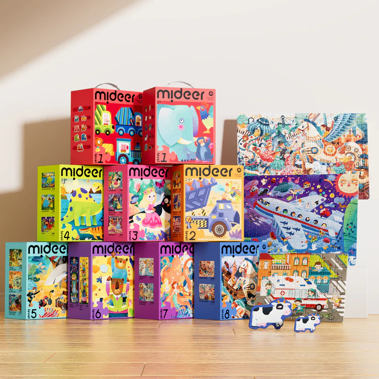 Mideer Level Up! Puzzles with Storage Bag - Level 3: Princesses 24P-35P