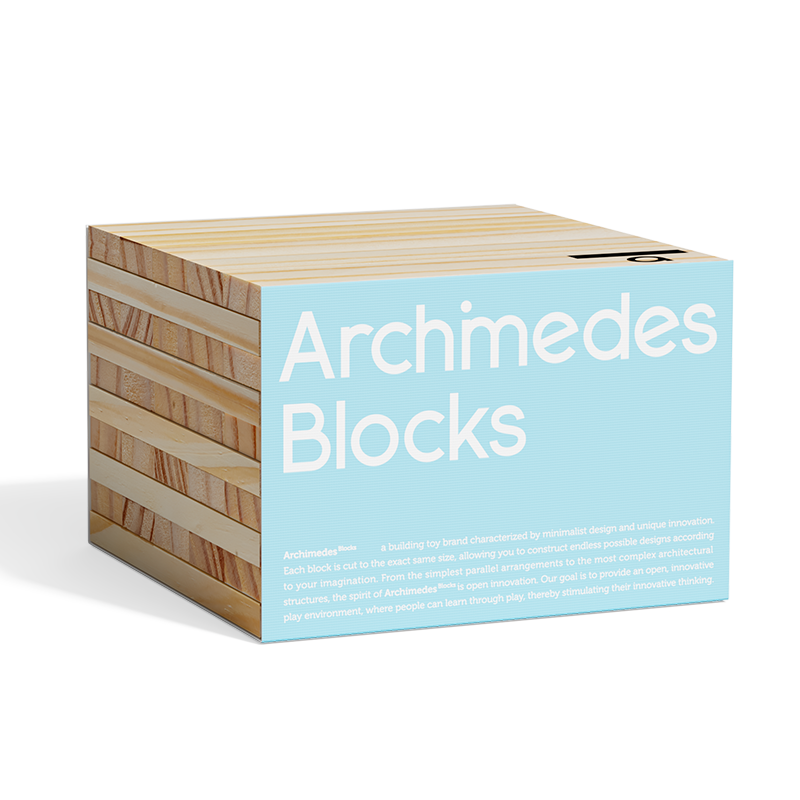 Mideer Archimedes Wooden Building Blocks: Natural Wood 50pcs